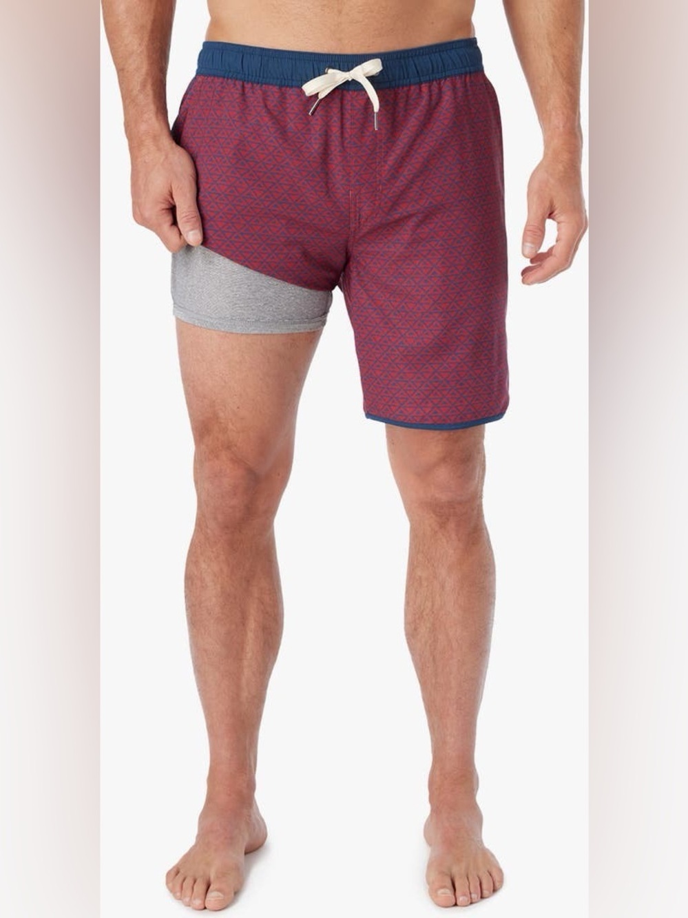 Fair Harbor The Anchor Geometric Pattern Swim Trunks Swimsuit Shorts